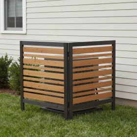 2-Panel Outdoor Air Conditioner Fence Screen, Outside Wood Privacy Fence, Backyard Garden Patio 38" W x 42" H