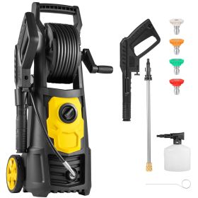 Electric Pressure Washer, 2000 PSI, Max 1.65 GPM Power Washer with 30 ft Hose & Reel, 5 Quick Connect Nozzles, Foam Cannon, Portable to Clean Pat