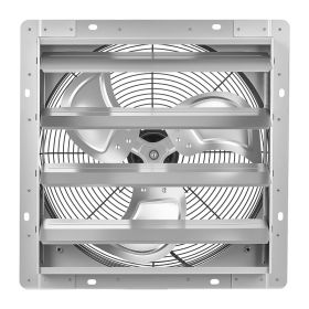 16 Inch Shutter Exhaust Fan Wall Mounted Automatic Louvers Silver, Sturdy Steel Housing, 2438 CFM Low Noise, AC Motor, Ventilation And Cooling Fo (Option: default)