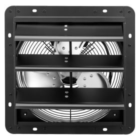 12 Inch Shutter Exhaust Fan Wall-Mount Variable Speed Temperature, Automatic Louvers Sturdy Steel Housing, Low Noise, Ventilation And Cooling For (Option: default)
