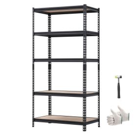 Storage Shelves, 5-Tier Adjustable, 2000 Lbs Capacity, Heavy Duty Garage Storage Shelving Unit, Metal Utility Rack Shelf, For Garage Warehouse Ba (Option: default)