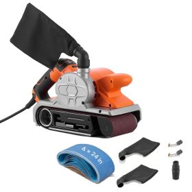 11.5A Belt Sander 4" X 24" Woodworking Belt Sander 6 Variable Speeds, 900-1550 FPM Sanding Machine With 10PCS Sanding Belts, 2 Dust Bags & 2-in-1 (Option: default)