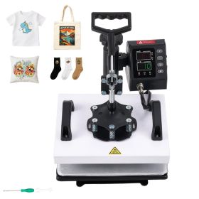 Heat Press Machine 12 X 10 In Sublimation Press Machine Swing Away, Heat Up Fast And Even, Digital Precise Time And Temperature Control, For T-Sh (Option: default)
