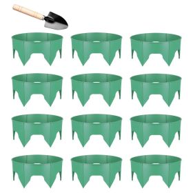 12Pcs  Or 6Pcs Options 10in Planting Grow Rings Adjustable For Outdoor Plants With Hand Shovel Deep Watering Plant Guards For Vegetables Flowers (Option: 12Pcs)