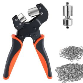Grommet Tool Kit 1/2" Eyelet Tool Kit With 500 PCS Silver Grommets, With Eyelets And Washers, Manual Grommet Press Pliers, Hole Punch, And Block, (Option: default)
