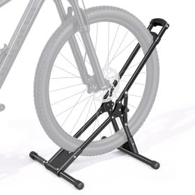 Bike Stand, Foldable Freestanding Bike Storage Rack, Carbon Steel Garage Bicycle Floor Stand, Fits 20-29 In Wheel Diameters, Drill-Free Installat (Option: default)