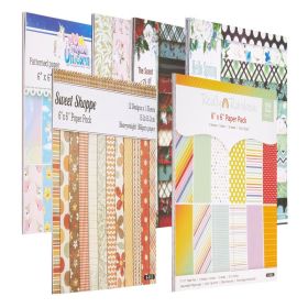 Scrapbook Paper, 72 Sheets, 6 X 6 In Mixed Special Patterned Paper Set For Die Cutting And Embossing Machine, Vibrant Color, For Decorations, Scr (Option: default)