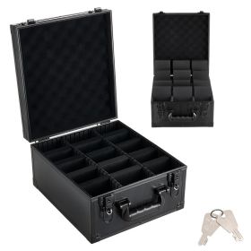 Graded Card Case 3 Row 150 PSA Slab Storage Box With Secure Lock, Baseball Sports Trading Cards Holder Collector With 12 Dividers, Key, Holds 100 (Option: default)