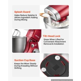 4.2 Qt Tilt Head Stand Mixer 400W Electric Dough Mixer, 6 Speeds Food Kitchen Mixer With Stainless Steel Bowl, Splash Guard, Dough Hook, Whisk, B (Option: default)