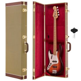 Electric Guitar Hard Case, 41.3 Inch, Rectangle Wooden Hard-Shell Protective Carrying Case, With Lock Latch, Padding, Accessory Compartment, Key, (Option: default)