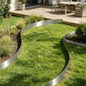 5-Pack Steel Landscape Edging 39x4 In, Bendable Heavy Duty Metal Garden Border For Flower Beds & Pathways (Option: 16313524)