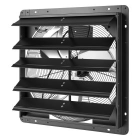 20 Inch Shutter Exhaust Fan Wall Mounted Automatic Louvers EC Motor, Steel Housing, Temperature & Humidity Controller, Ventilation & Cooling For (Option: default)